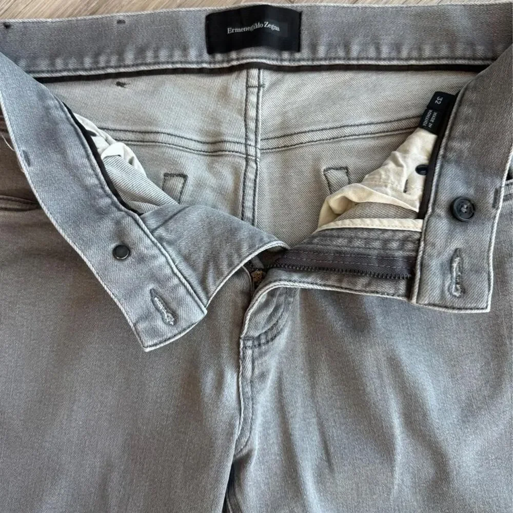 Ermenegildo-zegna Men's Grey and Green Jeans